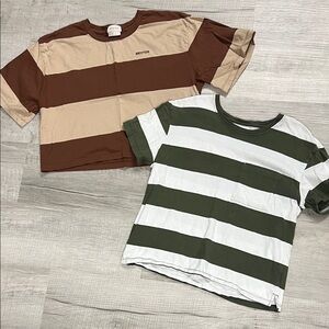 Brixton Kids' Striped boxy Tee / Time and Tru Tee sizes in pics